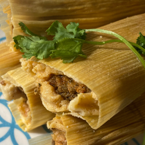 Deer Sausage,Potato and Cheese Tamales